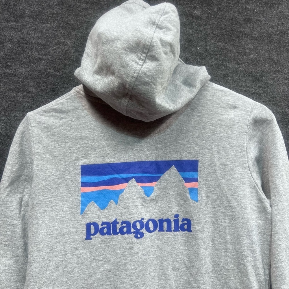 Patagonia Women's Organic Cotton Hooded Jacket Light Grey Size S Full Zip - Picture 12 of 14